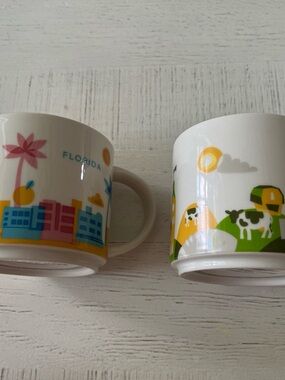 Starbucks Mug Lot Of 2 - You Are Here - Wisconsin & Florida